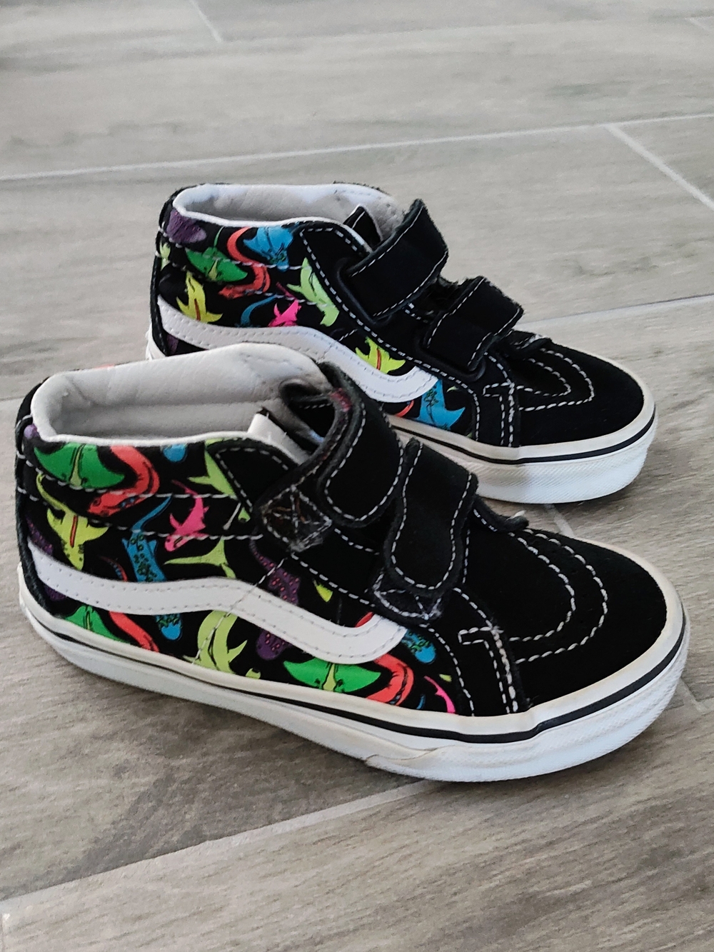 Vans Kids' High-Top Sneakers in Black with Multicolor Print